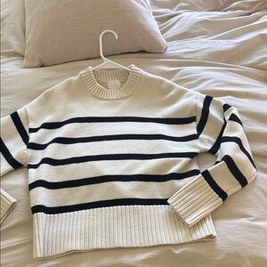 H&M Black and Cream Striped Sweater